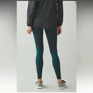 Lululemon 4 All About Base Leggings Seamless Forage Teal Gray Green 8 seamless